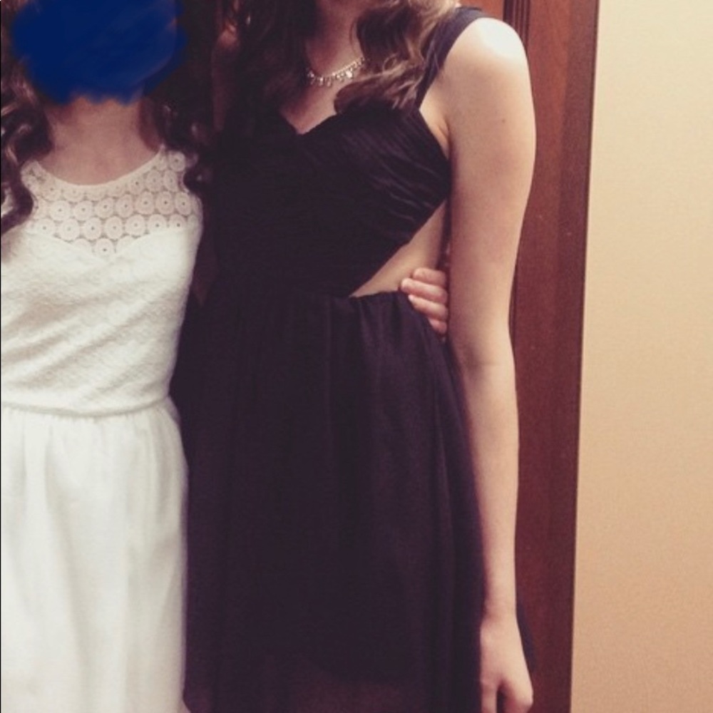 Black Sheer Cutout Mini Summer Dress‎